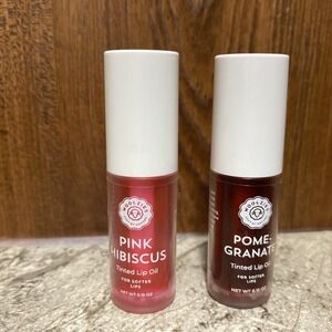 Woolzies Tinted Organic Lip Oil Pomegranate, & Hibiscus For Softer Lips